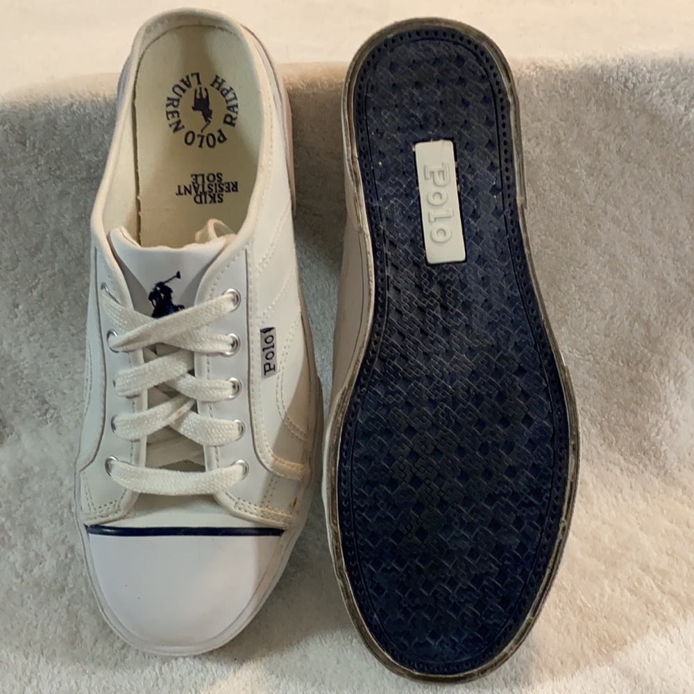 Polo by Ralph Lauren white leather sneakers